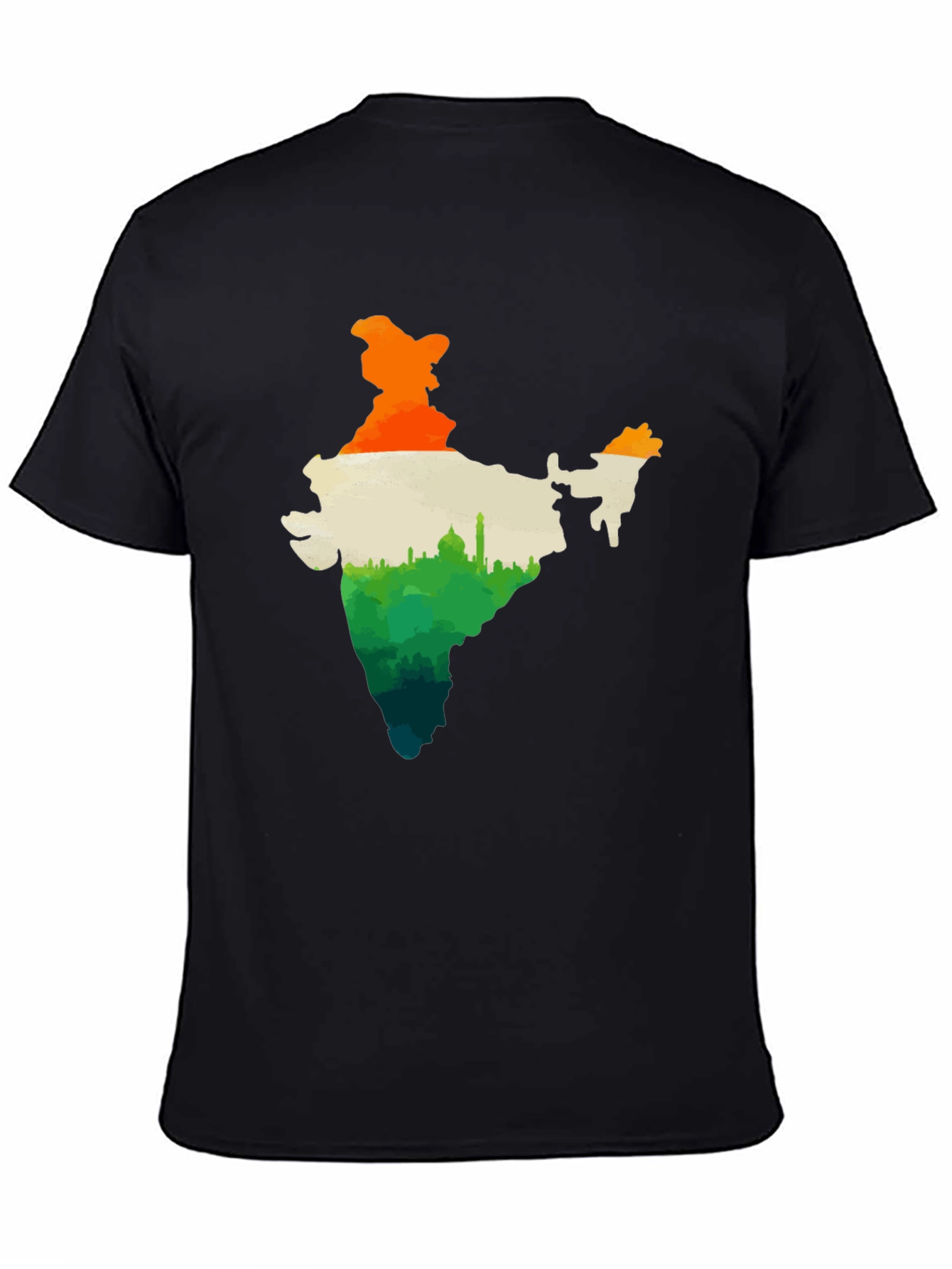 India Map Graphic Tee - Black Cotton T-Shirt