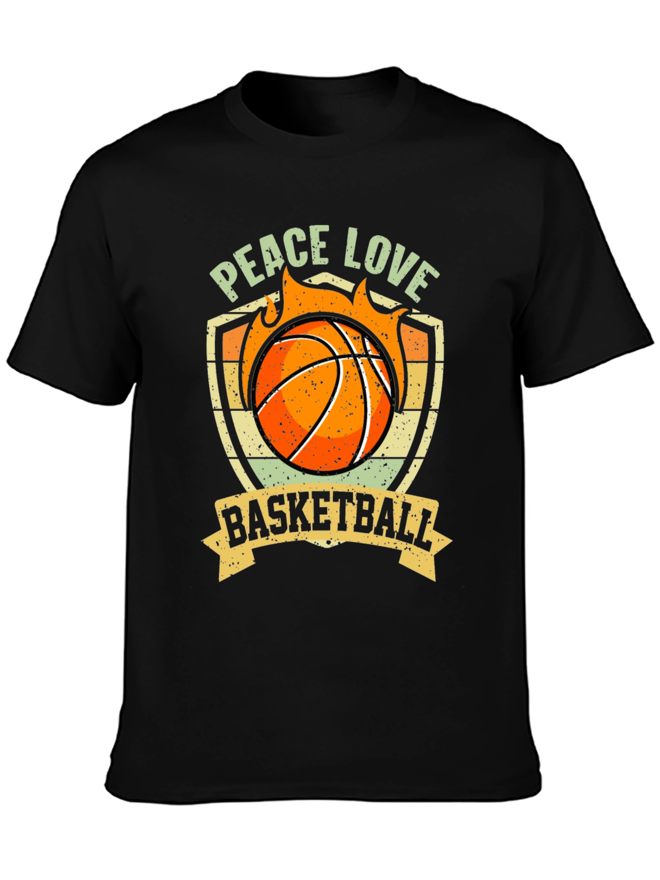 Peace Love Basketball Graphic T-Shirt