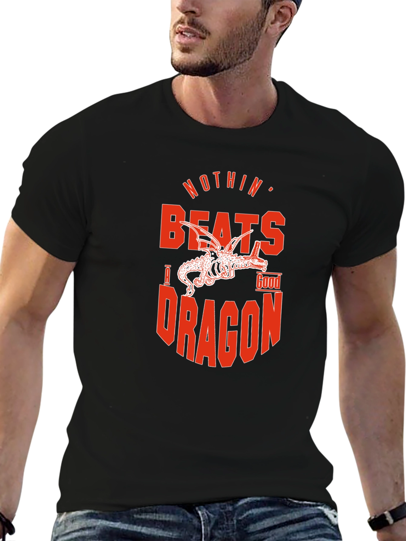Nothin Beats a Good Dragon T-Shirt - Black