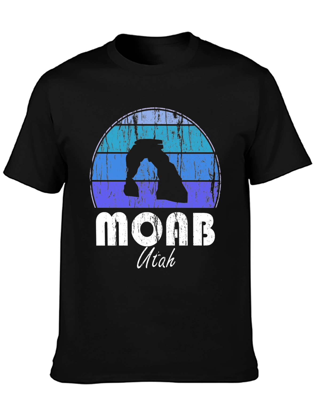 Moab Utah Retro Style Black T-Shirt