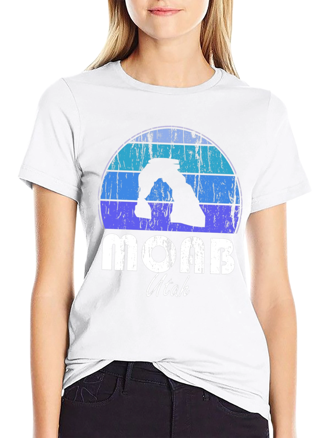 Moab Utah Retro Style Black T-Shirt