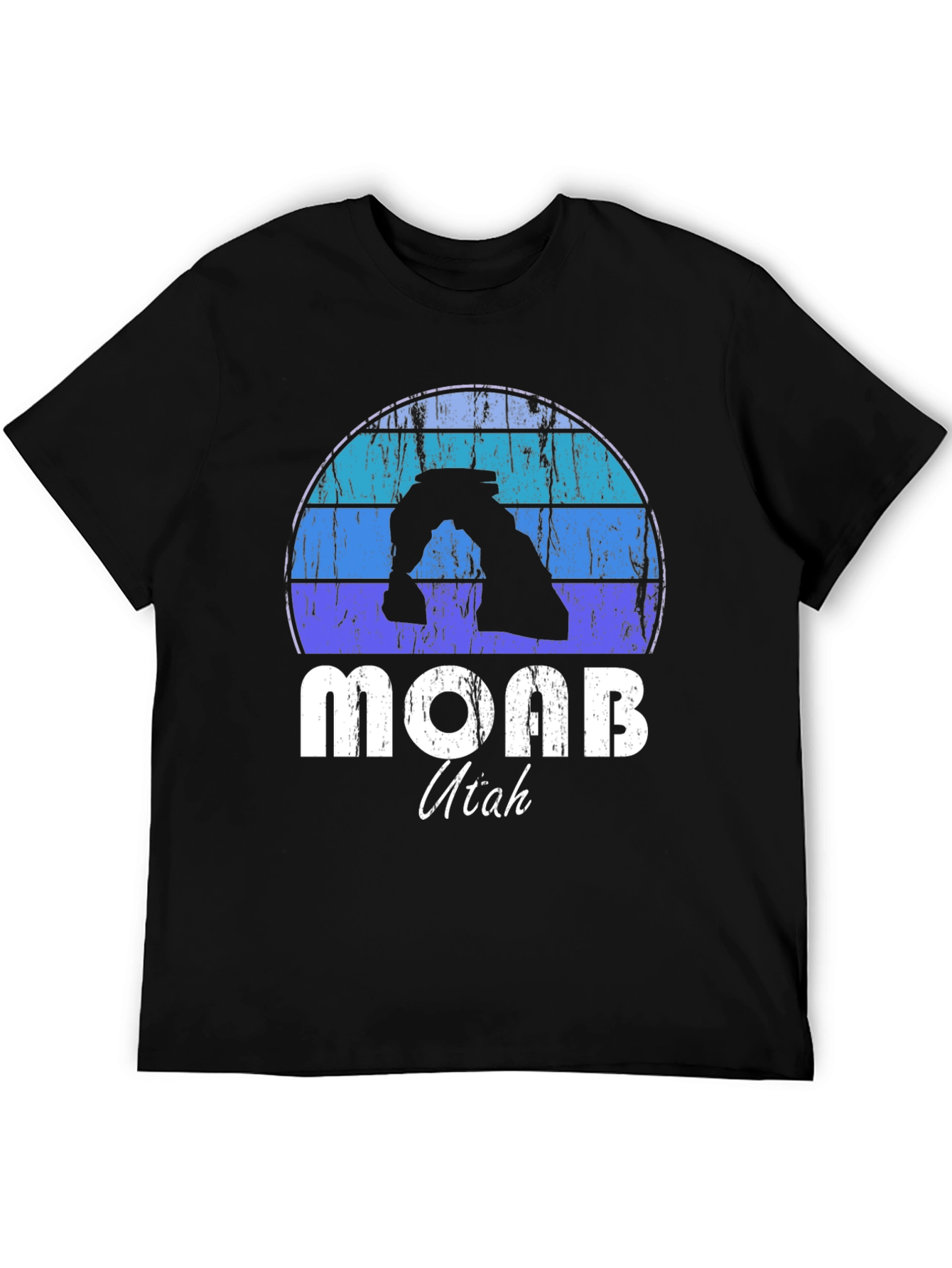 Moab Utah Retro Style Black T-Shirt
