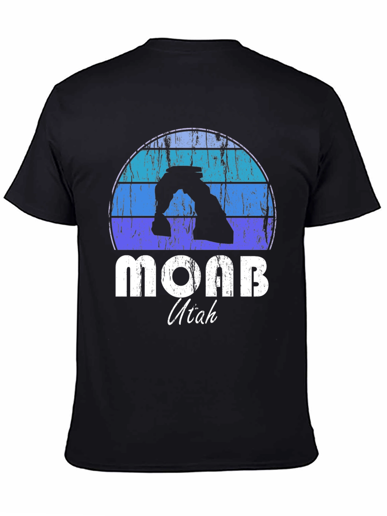 Moab Utah Retro Style Black T-Shirt