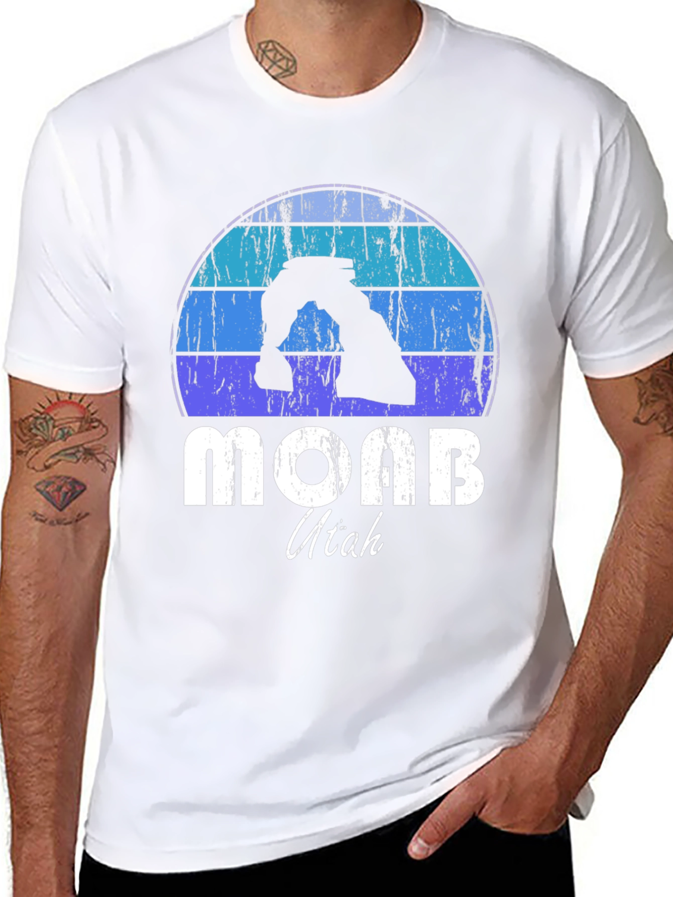 Moab Utah Retro Style Black T-Shirt