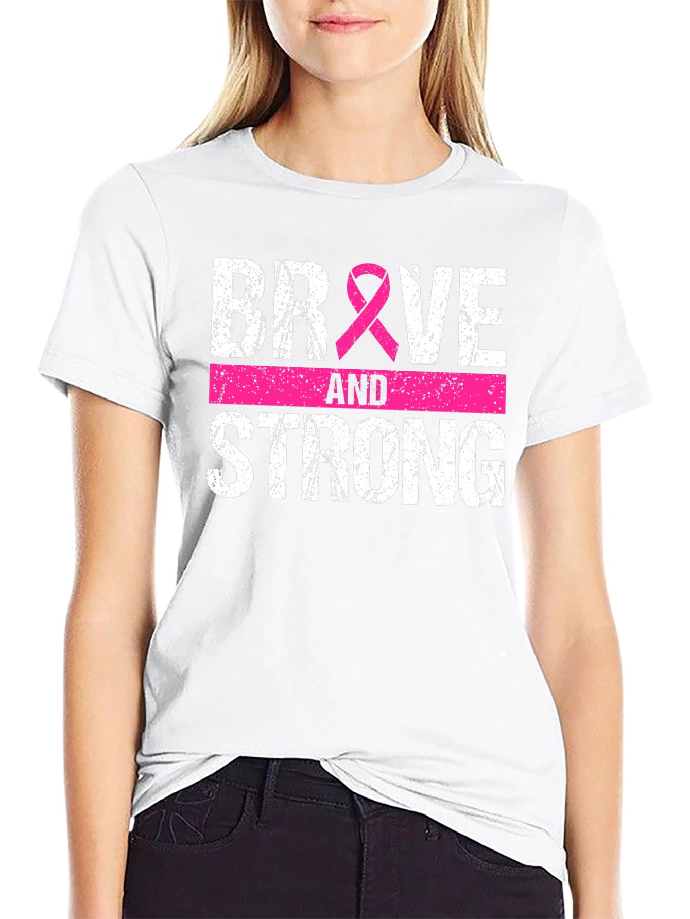 Brave and Strong Breast Cancer Awareness Tee