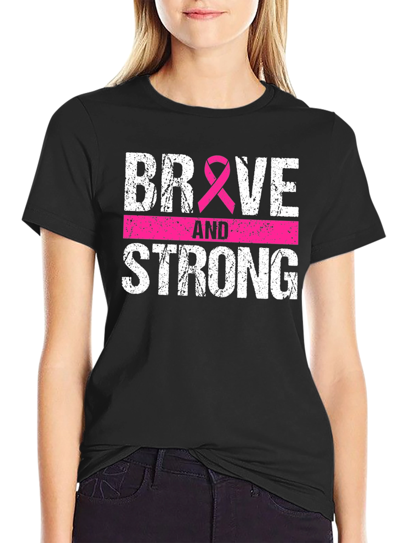Brave and Strong Breast Cancer Awareness Tee