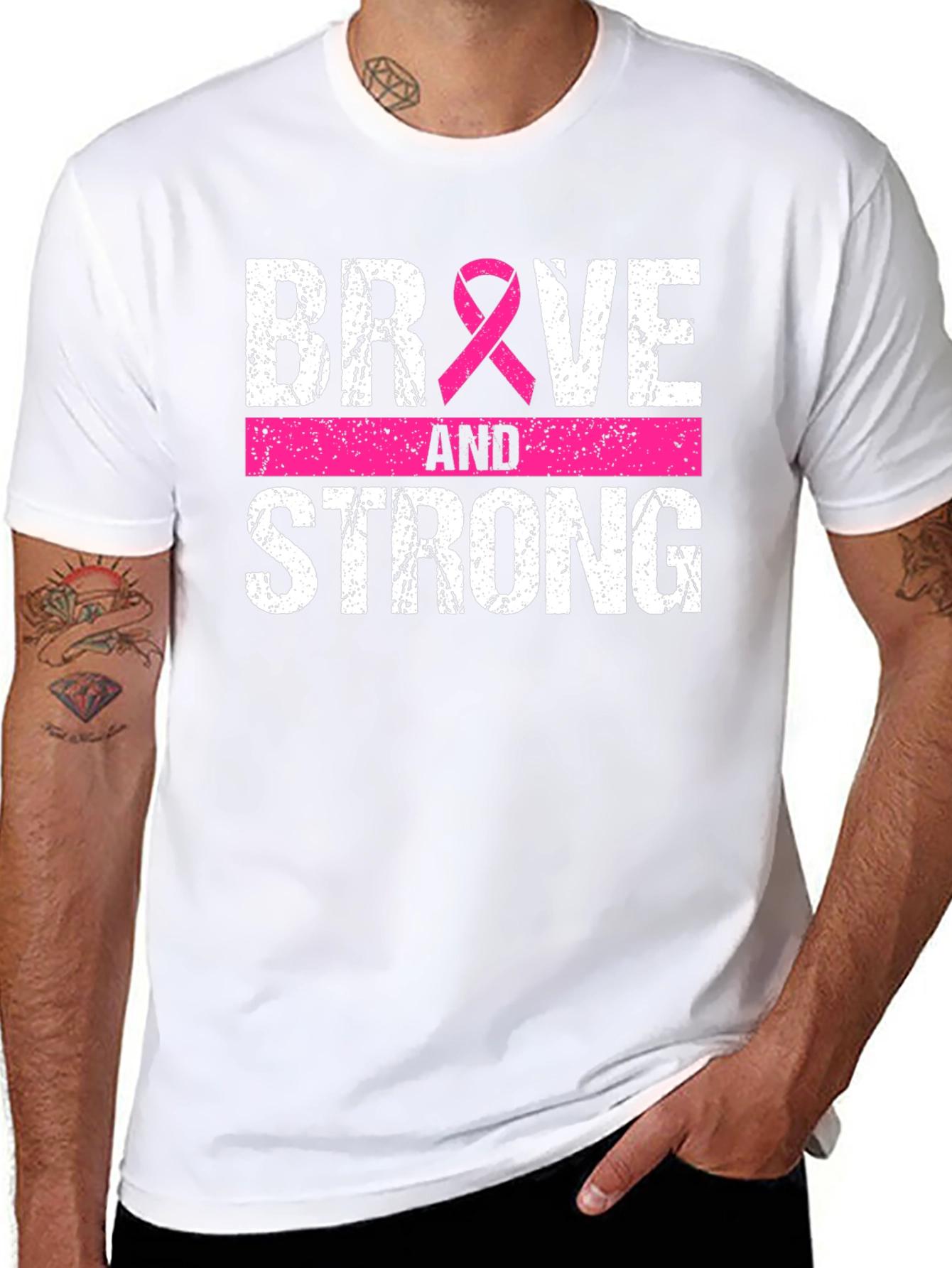 Brave and Strong Breast Cancer Awareness Tee