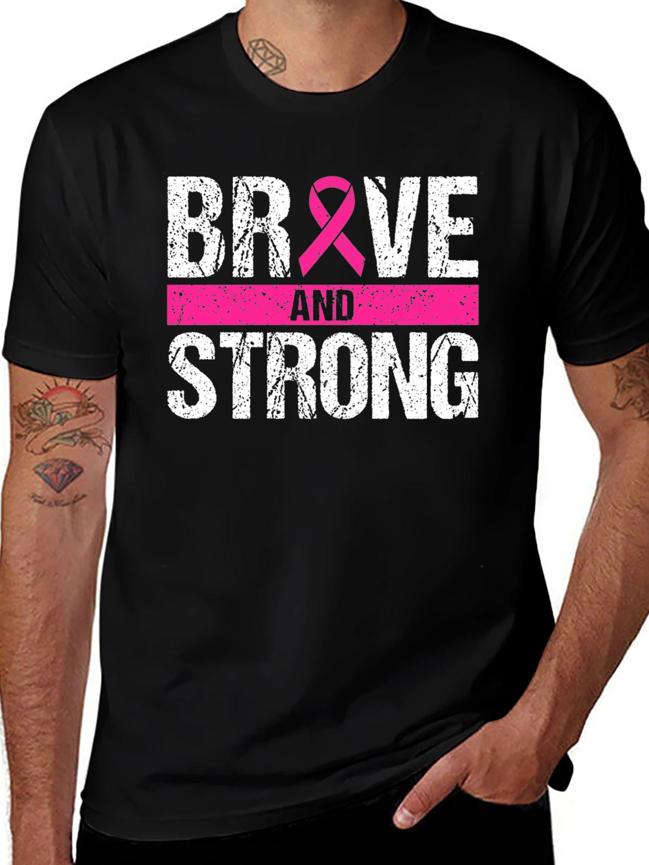 Brave and Strong Breast Cancer Awareness Tee