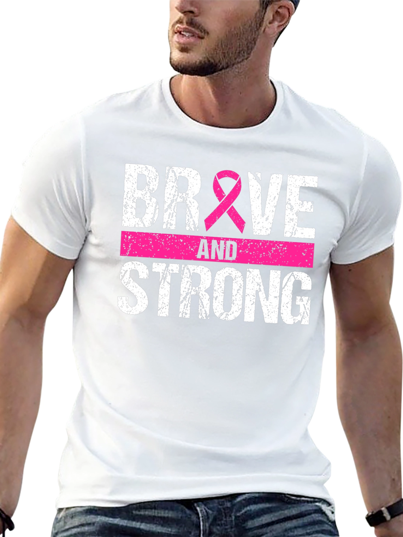 Brave and Strong Breast Cancer Awareness Tee