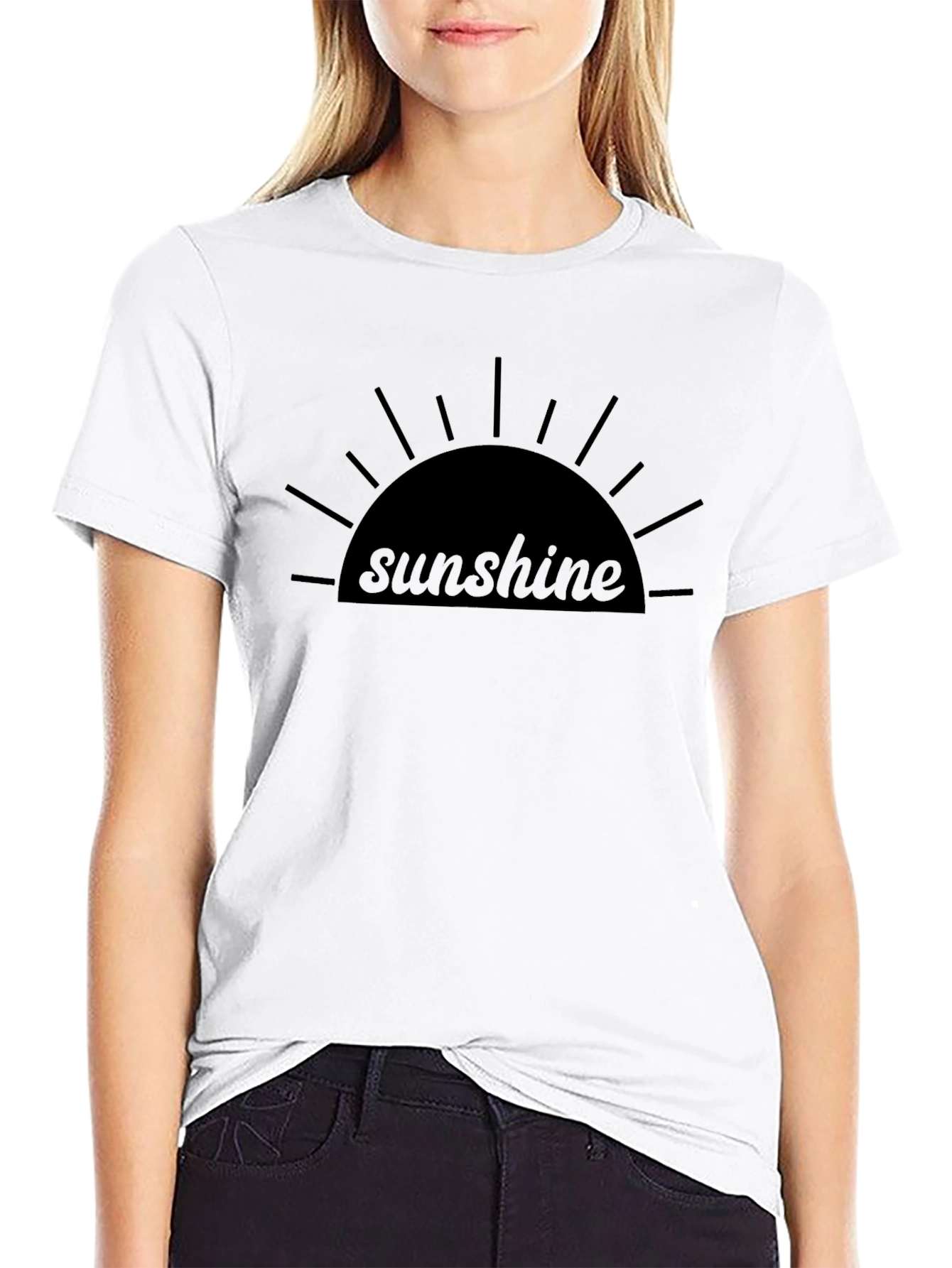 Sunshine Graphic Tee - Black Cotton Comfort Fit