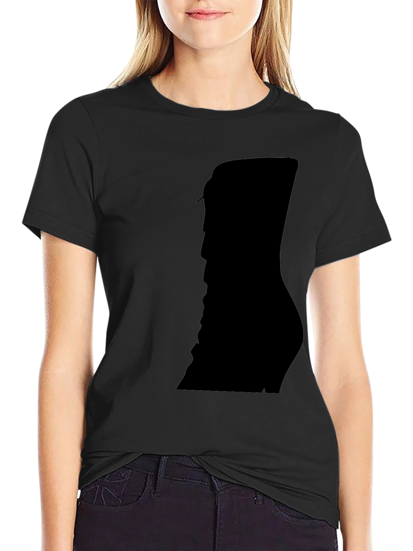 Silhouette Print Black T-Shirt