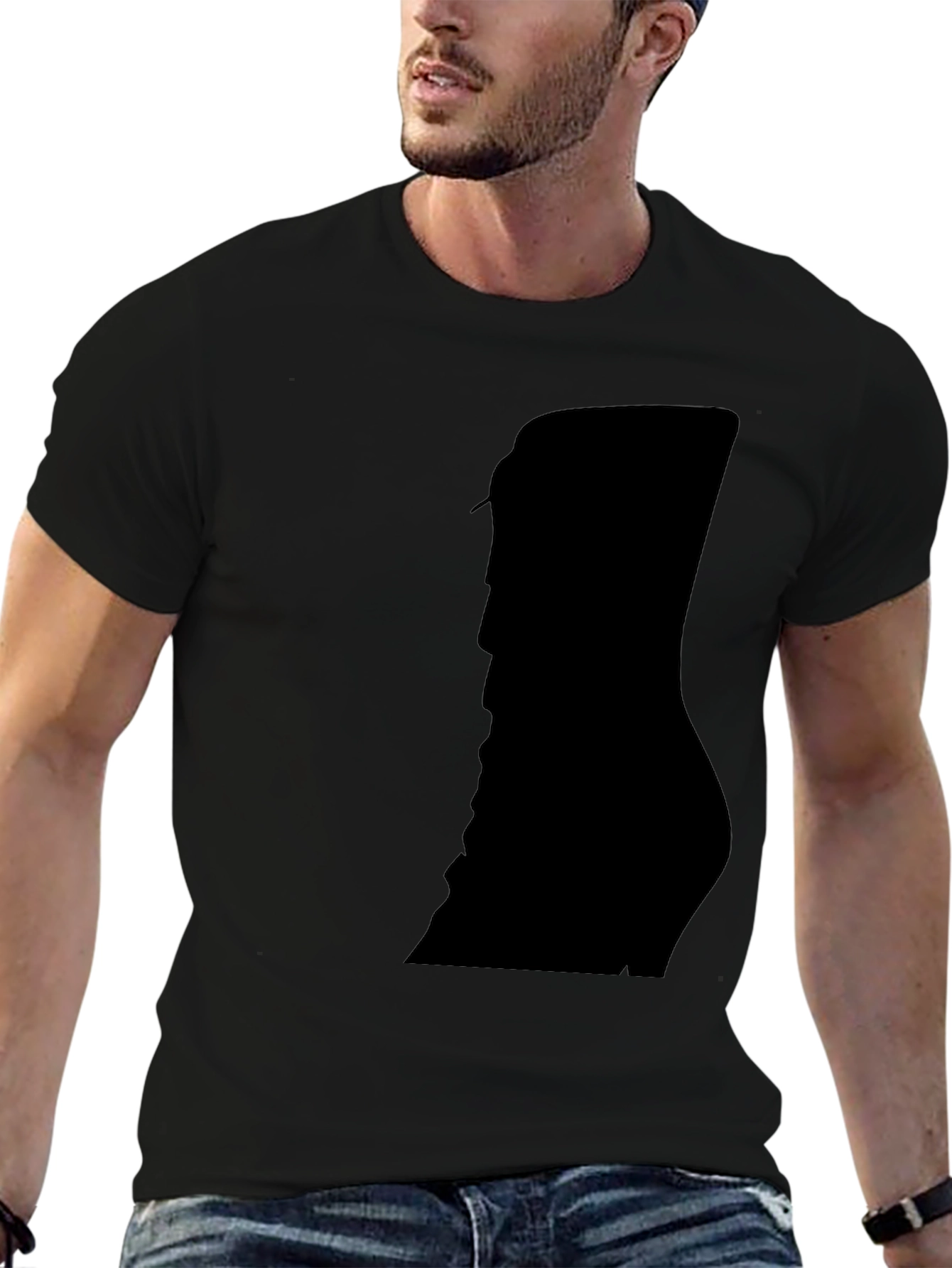 Silhouette Print Black T-Shirt