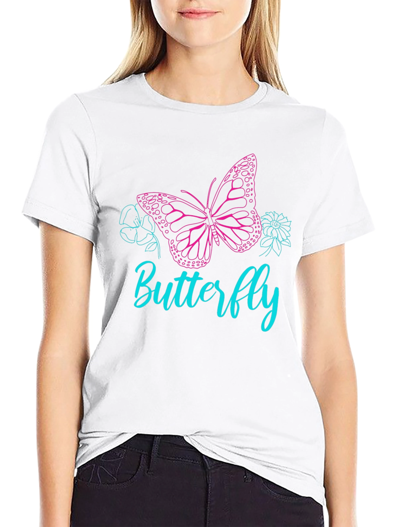 Butterfly Graphic T-Shirt - Stylish Black Tee