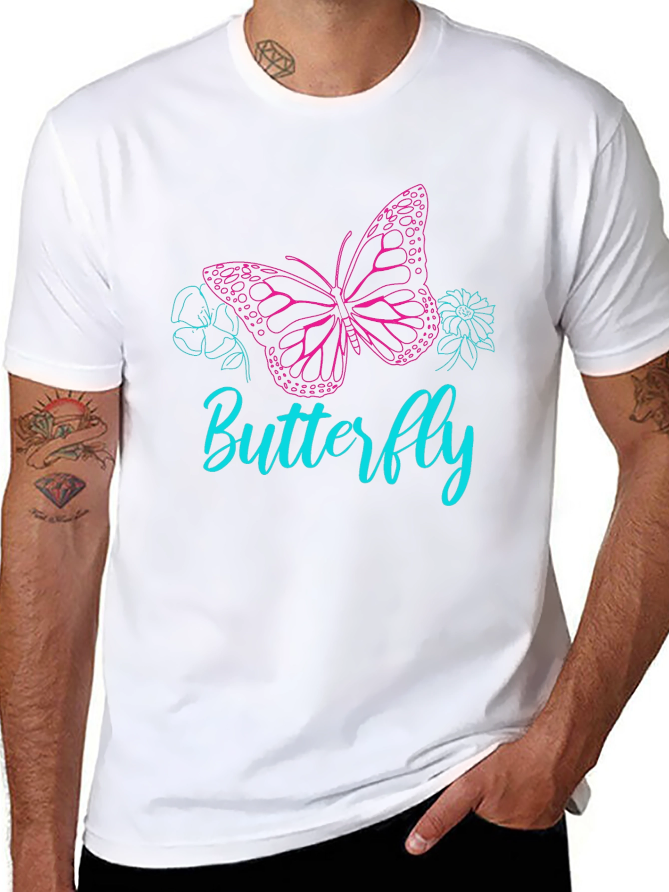 Butterfly Graphic T-Shirt - Stylish Black Tee