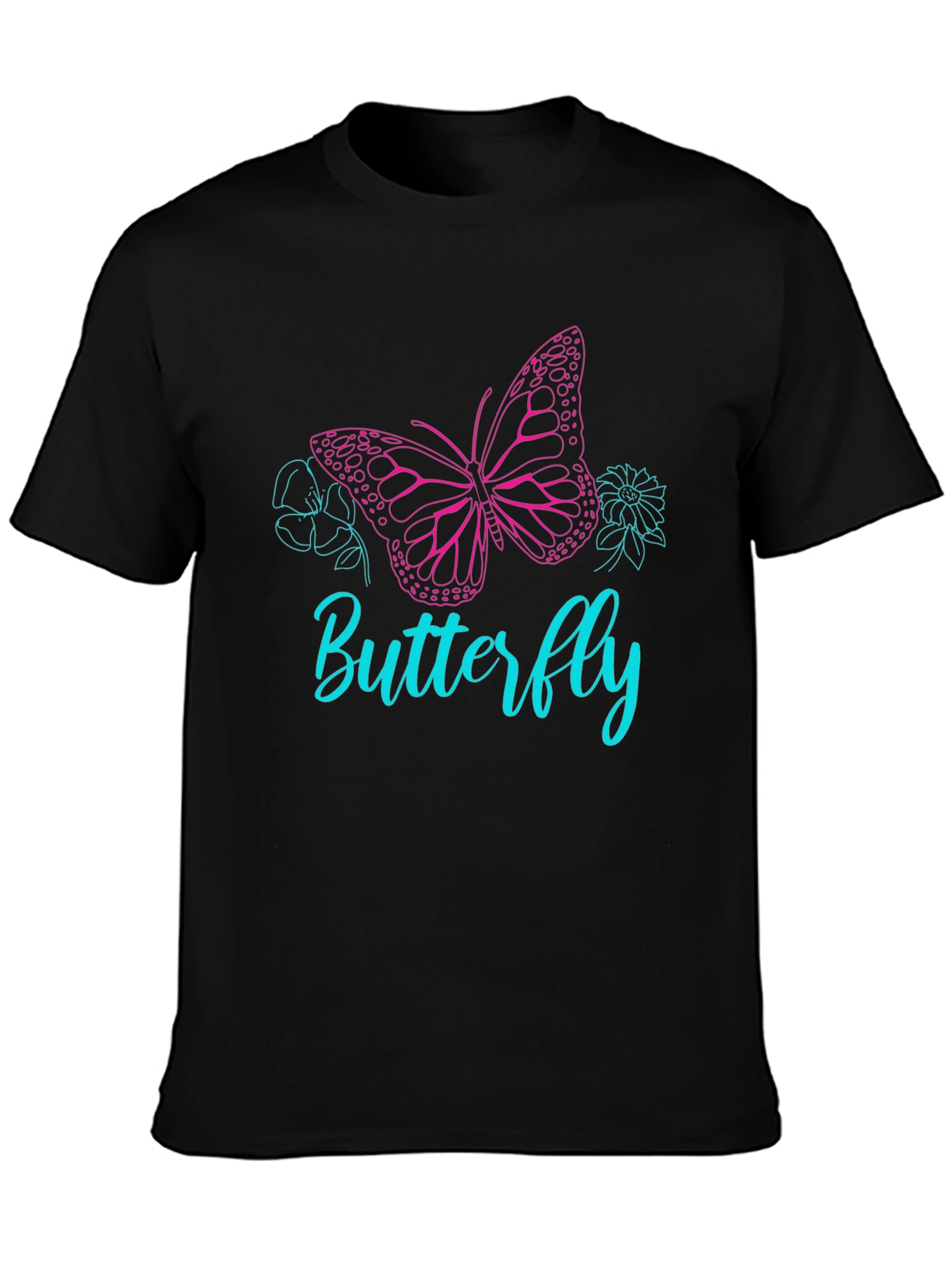 Butterfly Graphic T-Shirt - Stylish Black Tee