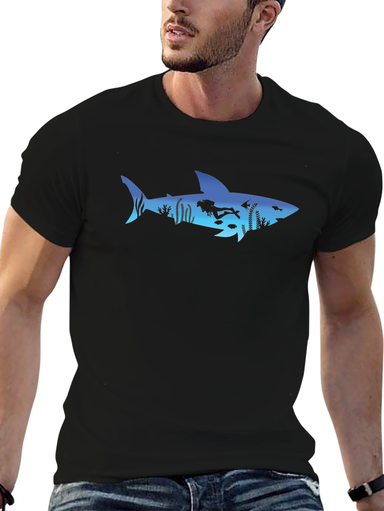Shark Diver Graphic Tee