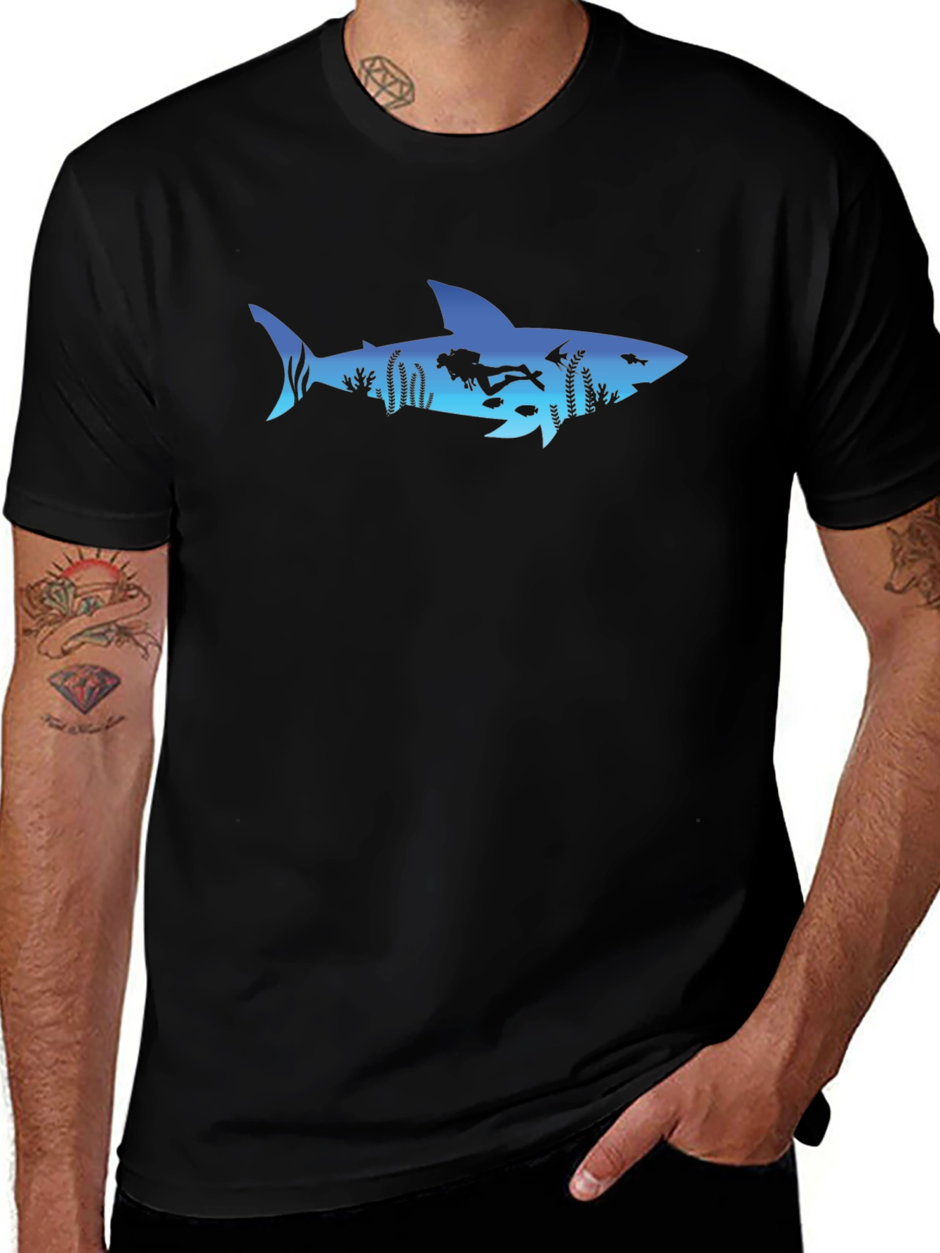Shark Diver Graphic Tee