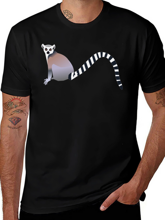 Lemur Graphic Tee - Black Cotton T-Shirt