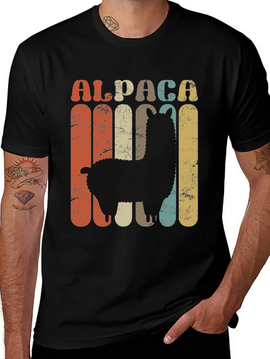 Retro Alpaca Graphic T-Shirt - Vintage Style