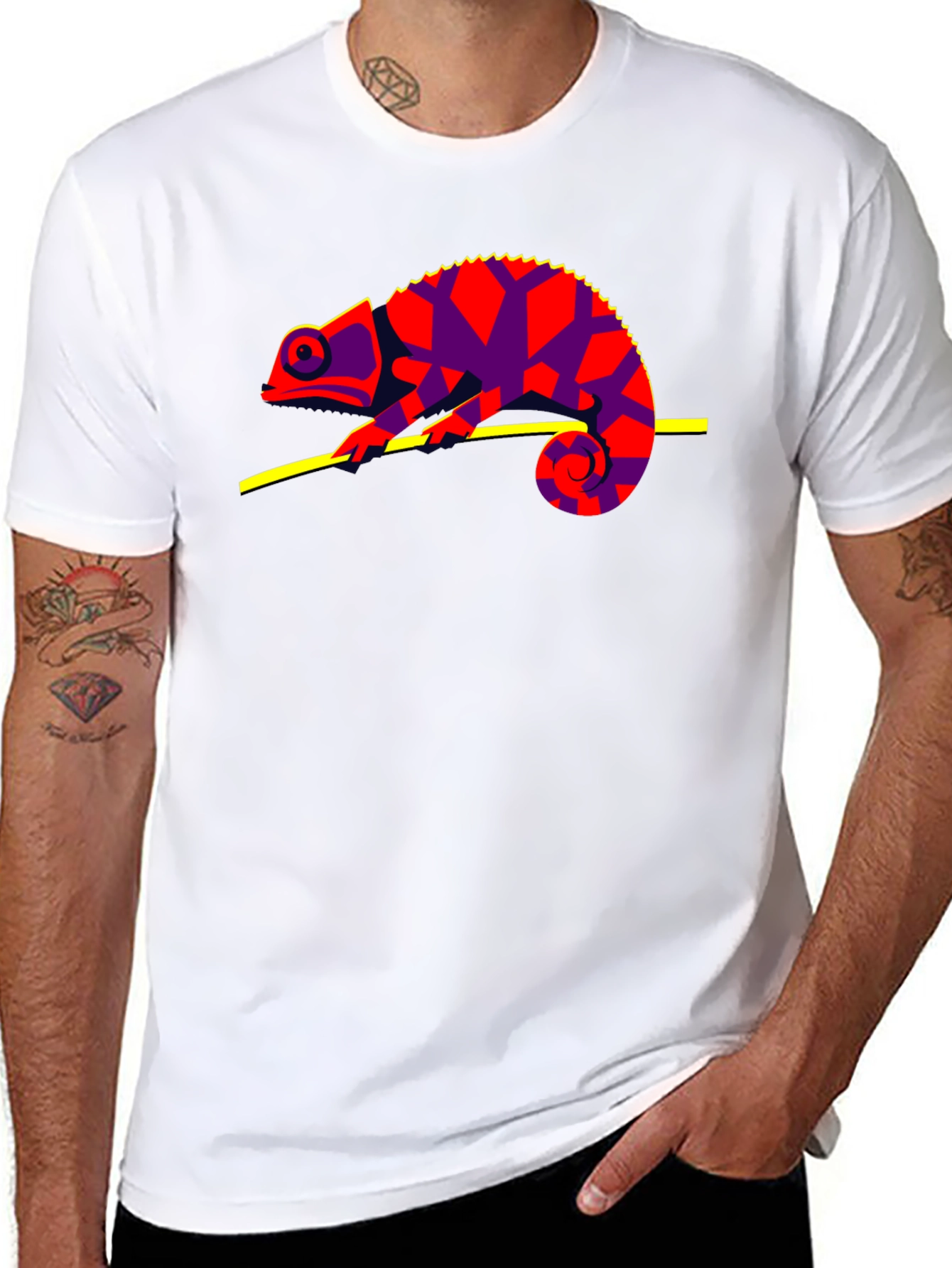 Chameleon Graphic T-Shirt - Cool Lizard Design