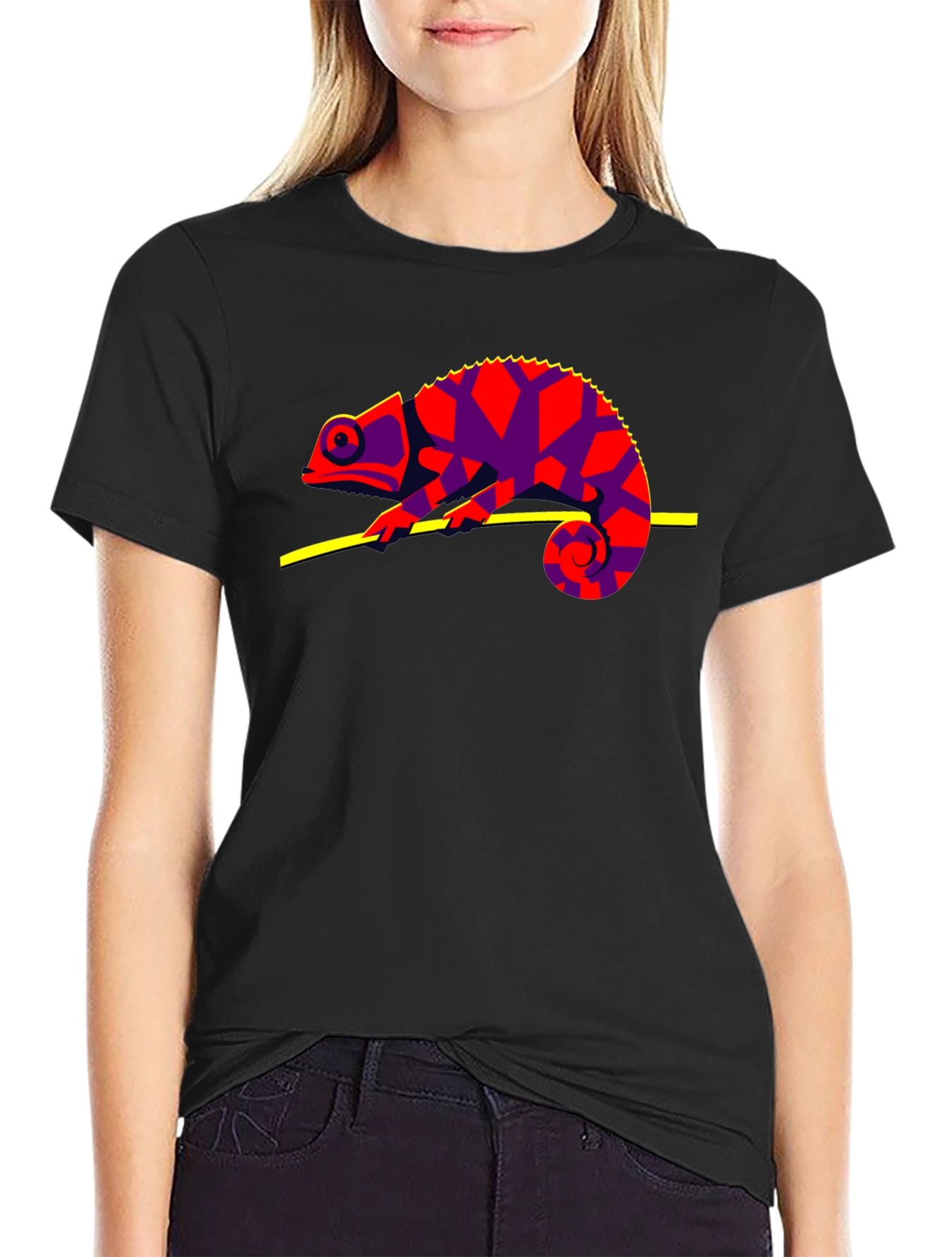 Chameleon Graphic T-Shirt - Cool Lizard Design