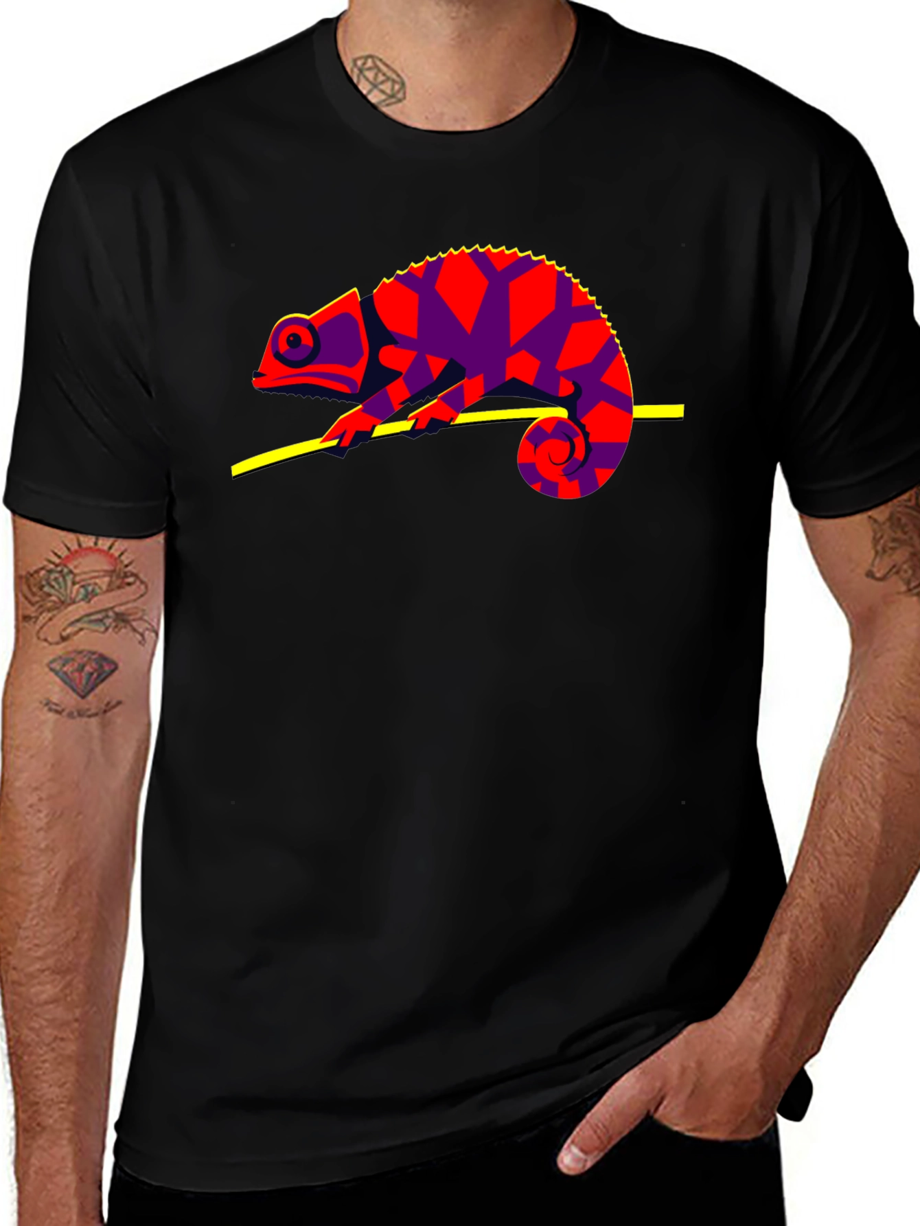 Chameleon Graphic T-Shirt - Cool Lizard Design
