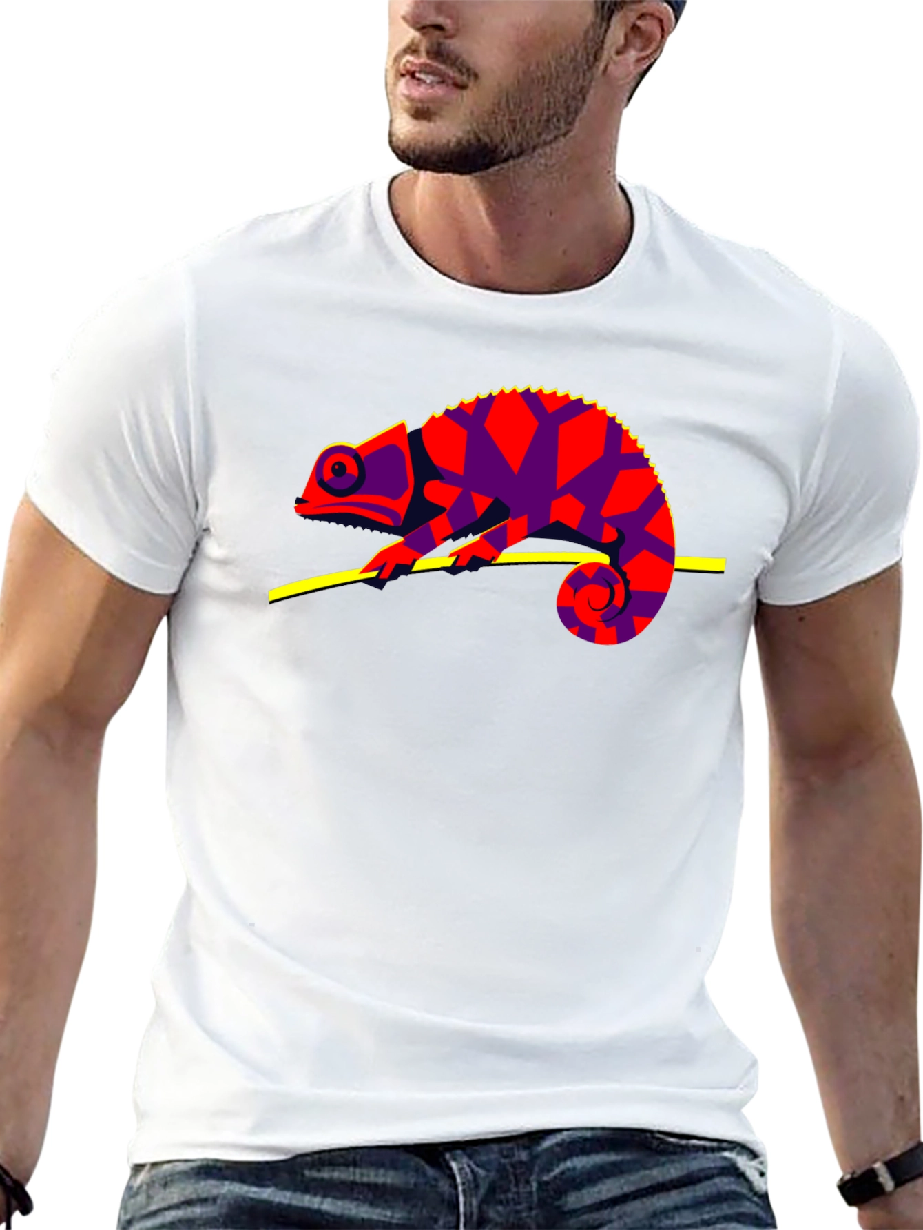Chameleon Graphic T-Shirt - Cool Lizard Design