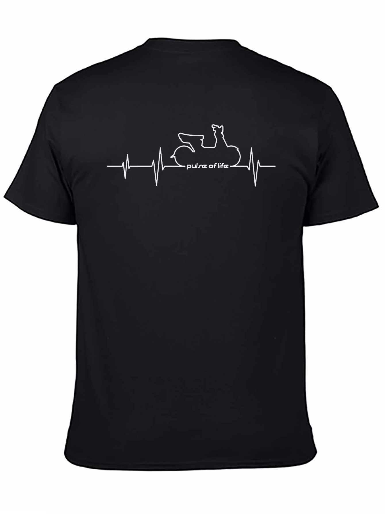 Pulse of Life Scooter T-Shirt - Black Cotton Tee