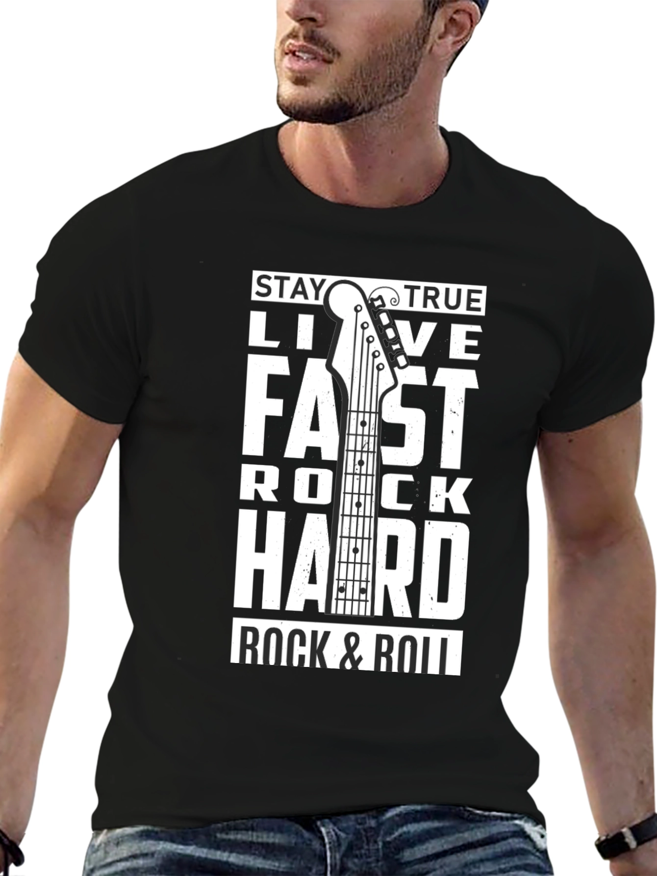 Stay True Rock & Roll Graphic Tee - Black