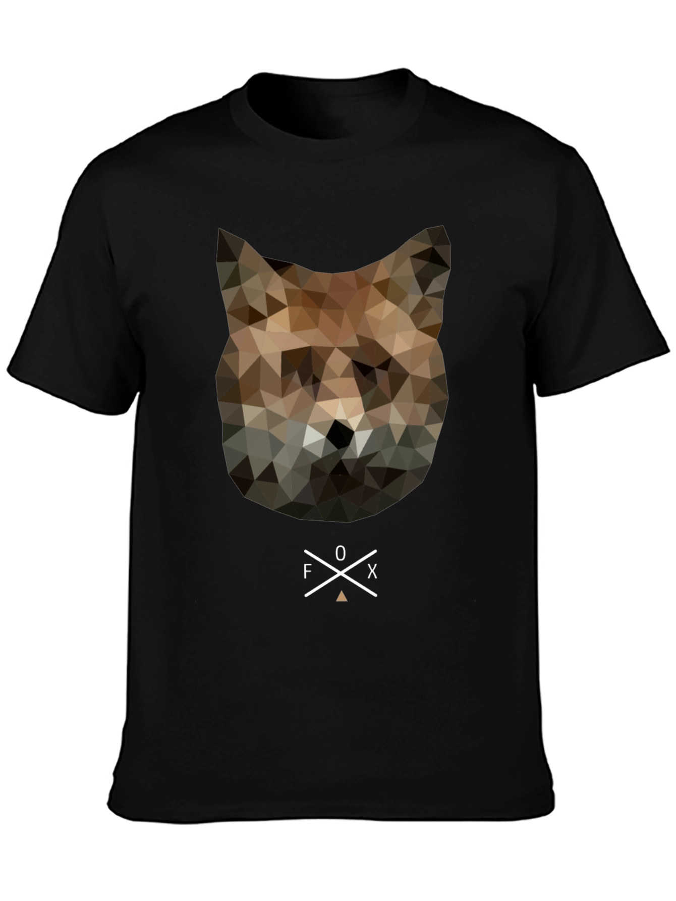 Geometric Fox Head Graphic Tee - Unique Mens T-Shirt