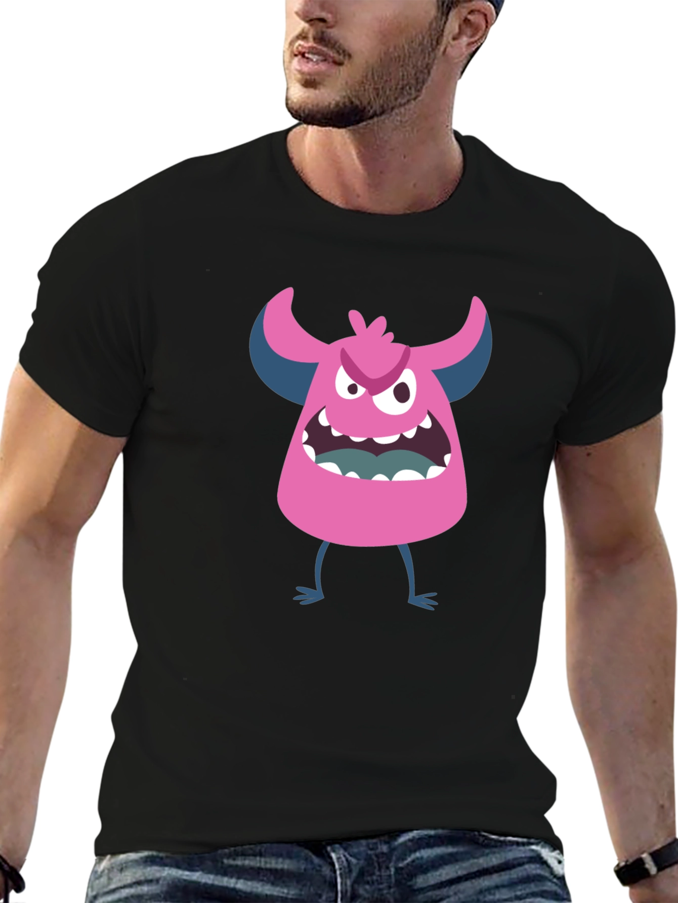 Monster Graphic T-Shirt - Black