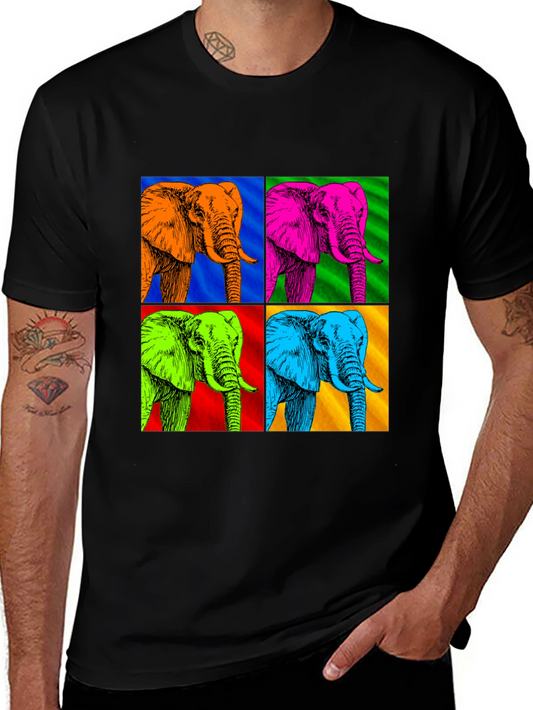 Pop Art Elephant T-Shirt - Colorful Graphic Tee