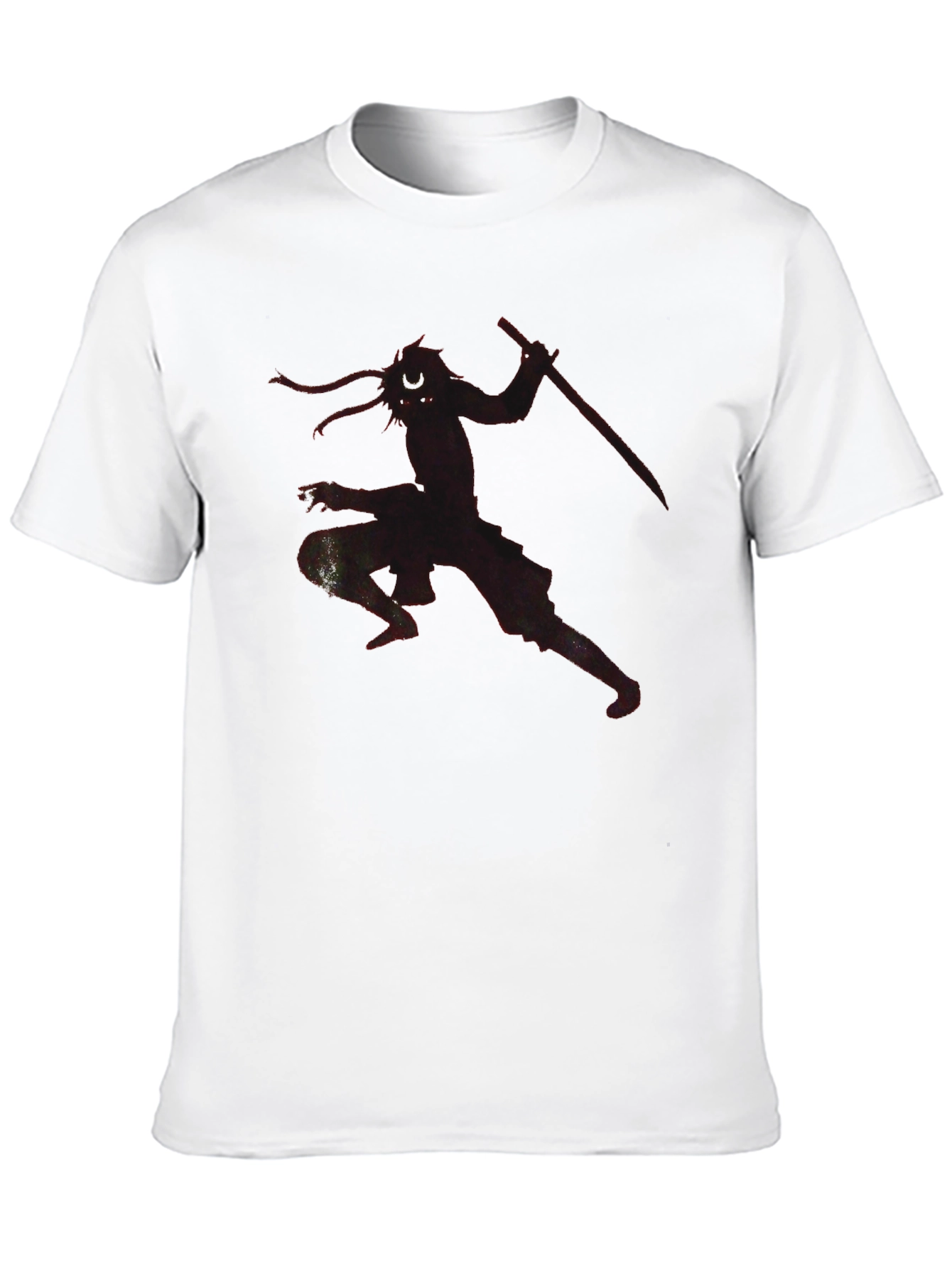 Samurai Warrior Graphic Tee - Black Cotton Blend