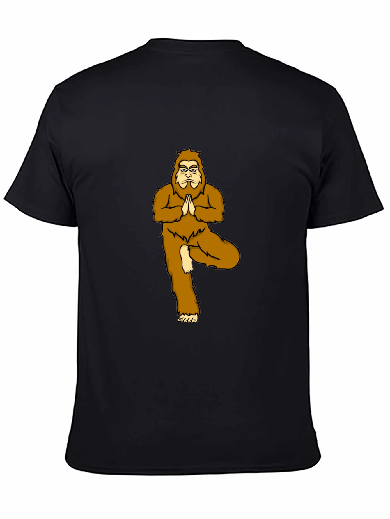 Yoga Bigfoot Black T-Shirt - Novelty Tee