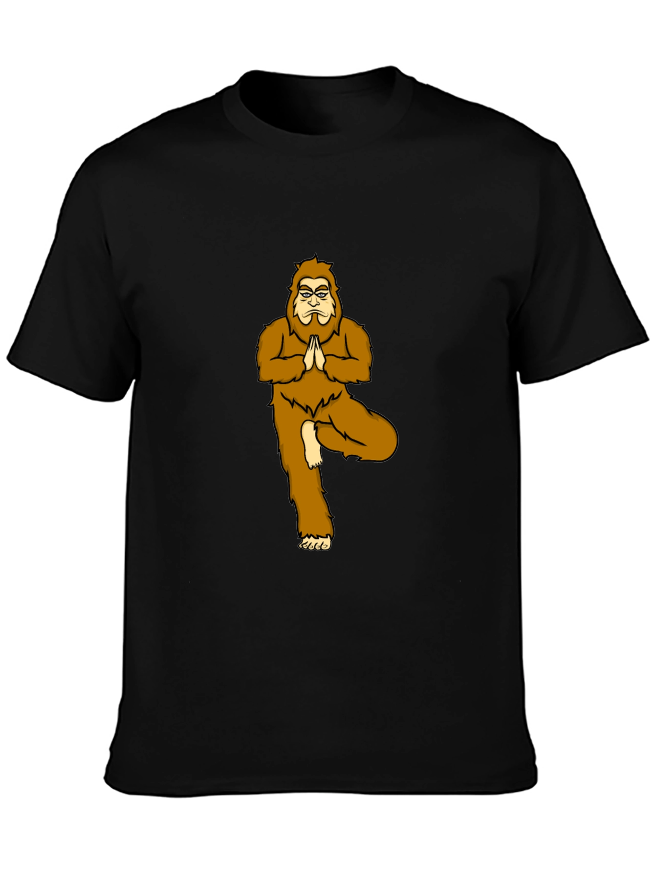 Yoga Bigfoot Black T-Shirt - Novelty Tee
