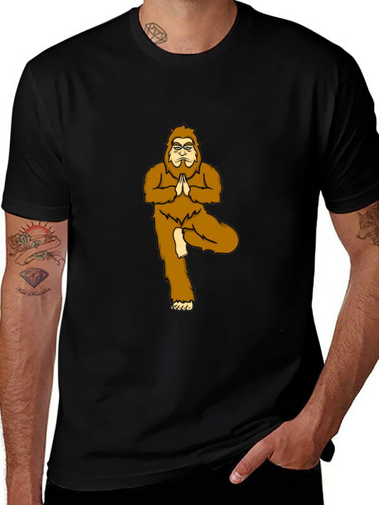 Yoga Bigfoot Black T-Shirt - Novelty Tee