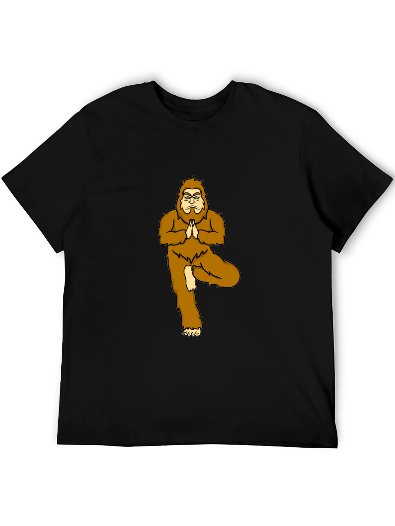 Yoga Bigfoot Black T-Shirt - Novelty Tee