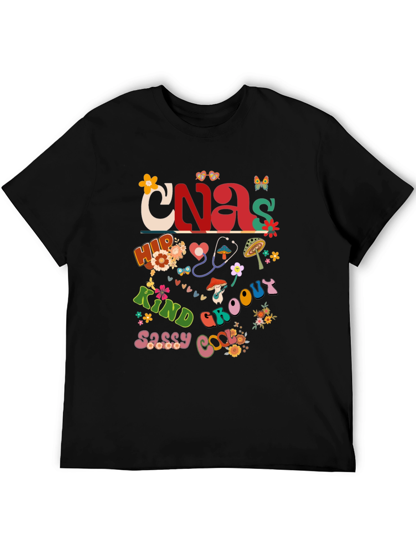 Retro CNA T-Shirt - Groovy Nurse Assistant Apparel