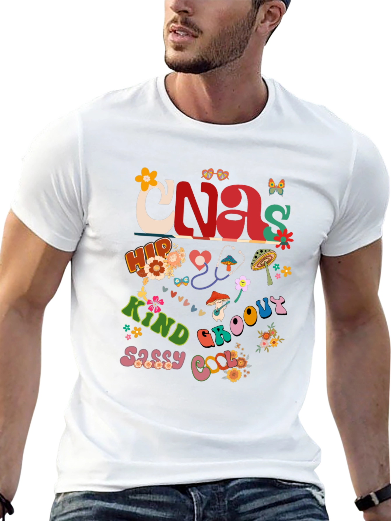 Retro CNA T-Shirt - Groovy Nurse Assistant Apparel