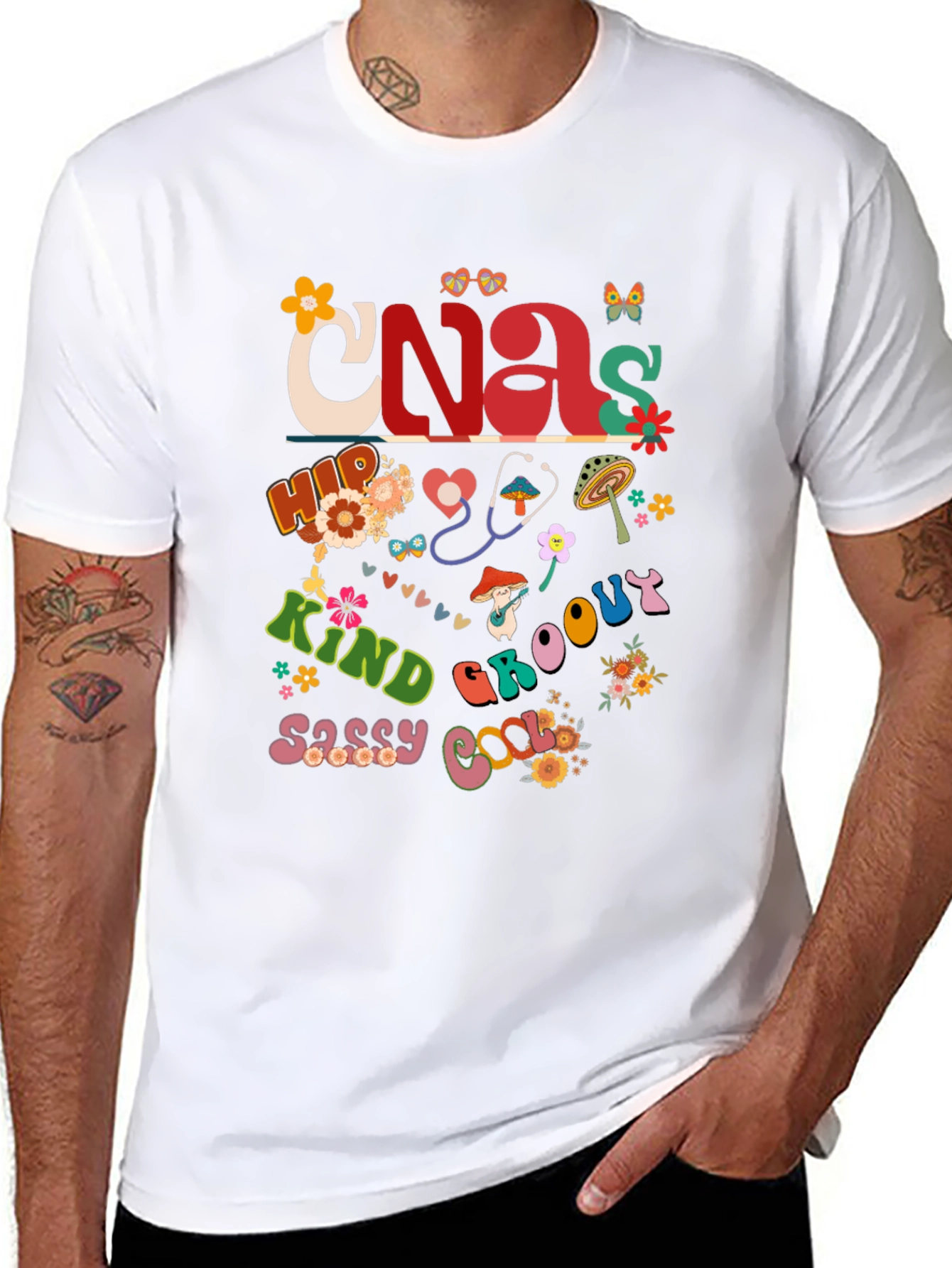 Retro CNA T-Shirt - Groovy Nurse Assistant Apparel