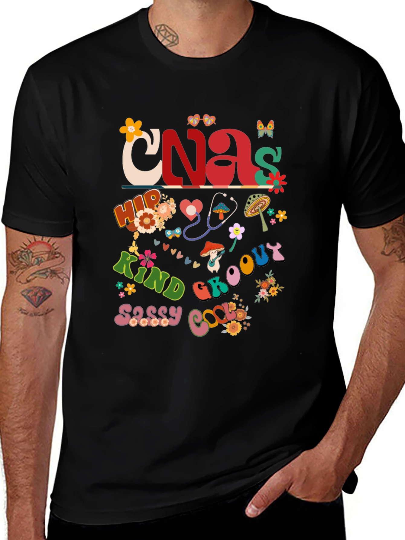 Retro CNA T-Shirt - Groovy Nurse Assistant Apparel