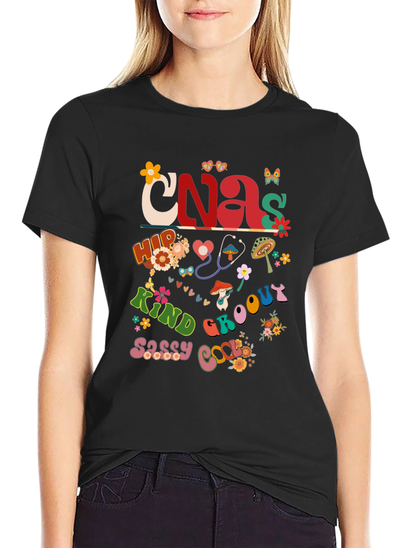 Retro CNA T-Shirt - Groovy Nurse Assistant Apparel
