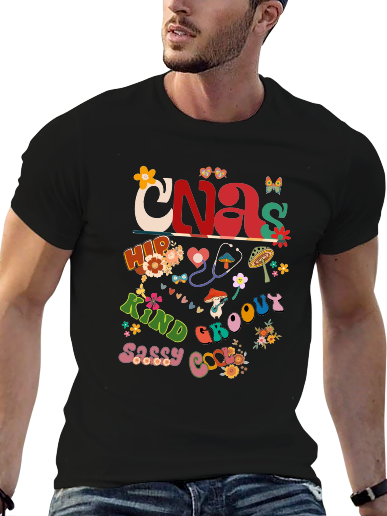 Retro CNA T-Shirt - Groovy Nurse Assistant Apparel