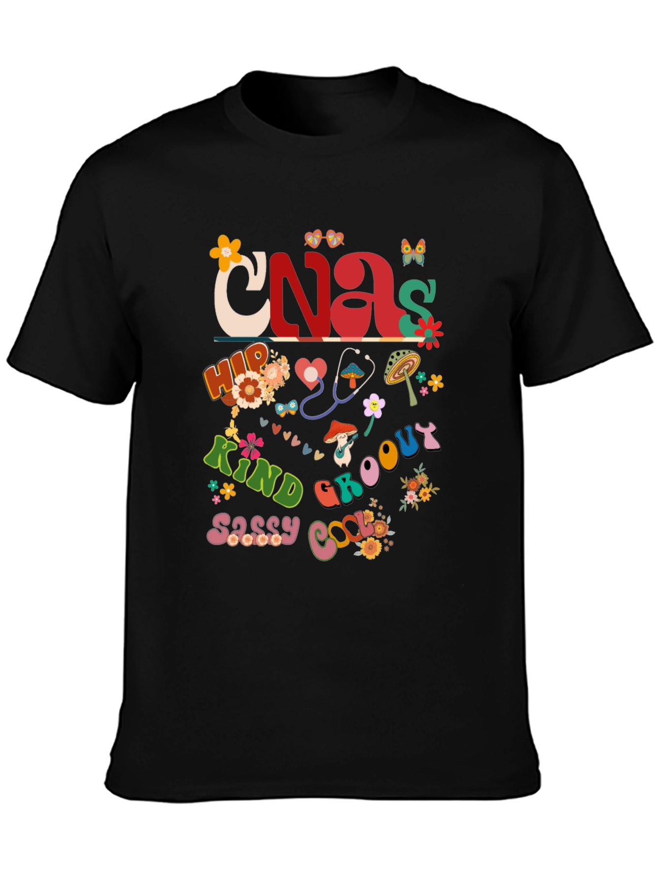 Retro CNA T-Shirt - Groovy Nurse Assistant Apparel