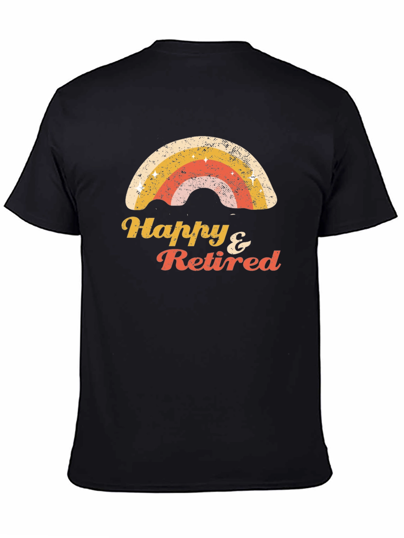 Happy & Retired Rainbow Graphic T-Shirt
