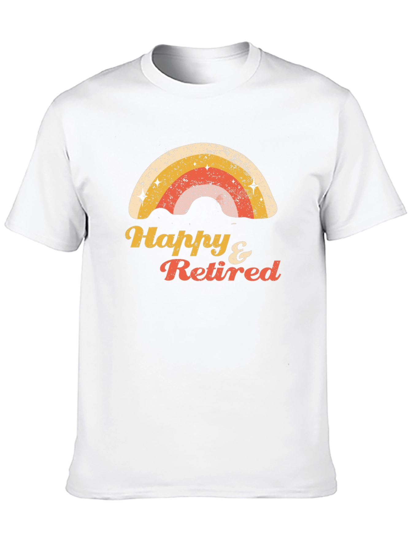 Happy & Retired Rainbow Graphic T-Shirt