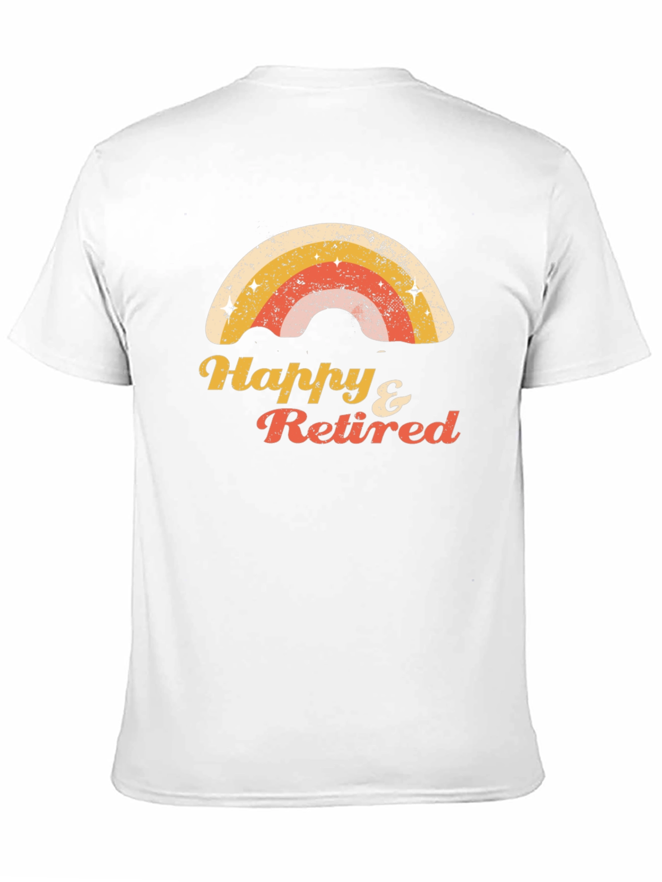 Happy & Retired Rainbow Graphic T-Shirt