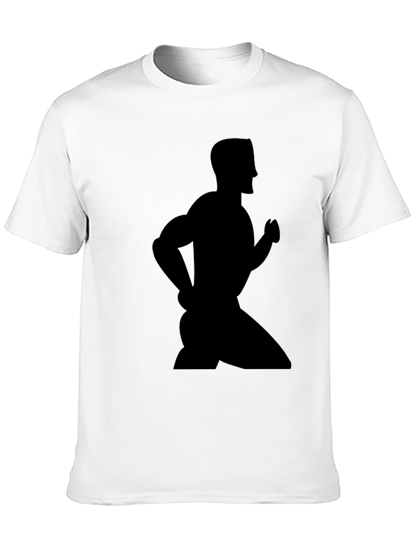 Mens Black T-Shirt - Running Silhouette Graphic Tee