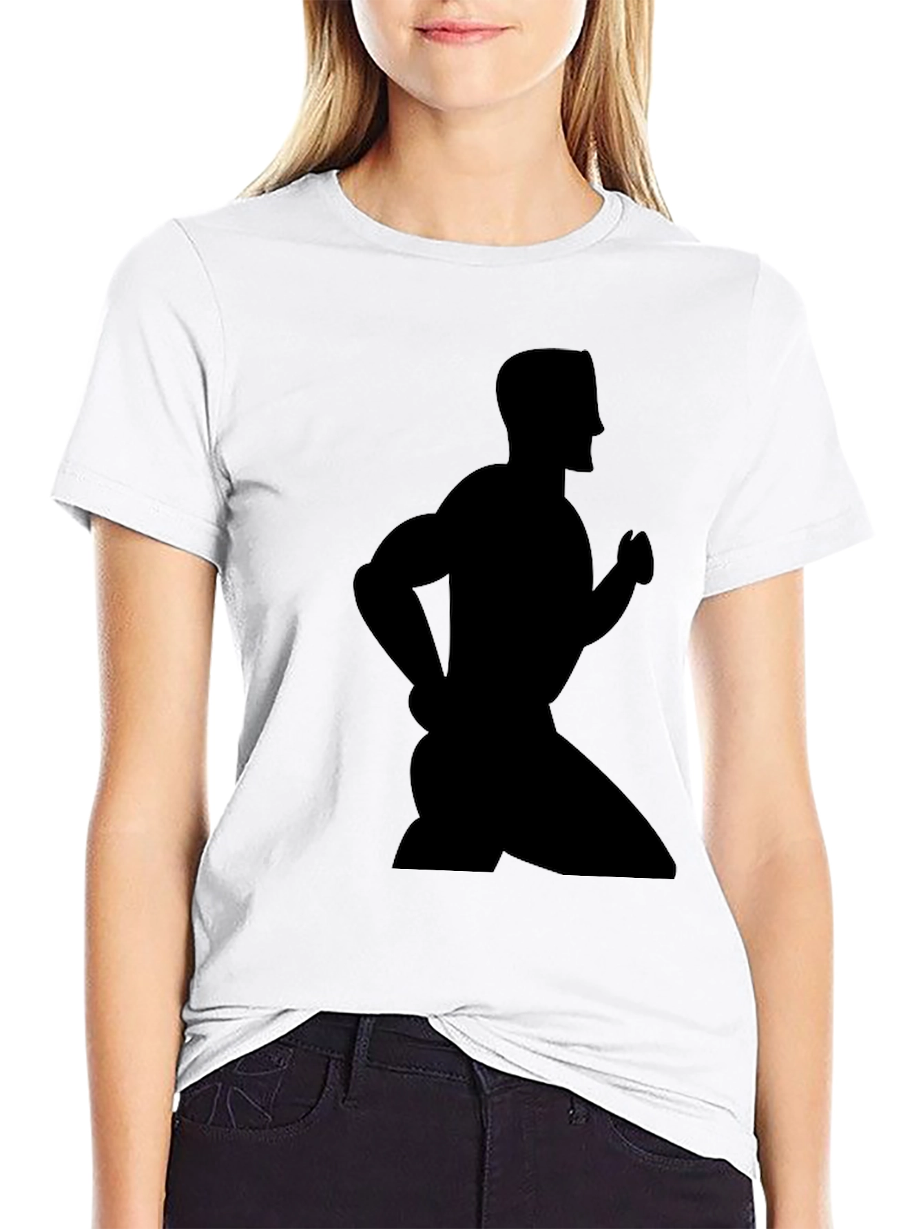 Mens Black T-Shirt - Running Silhouette Graphic Tee