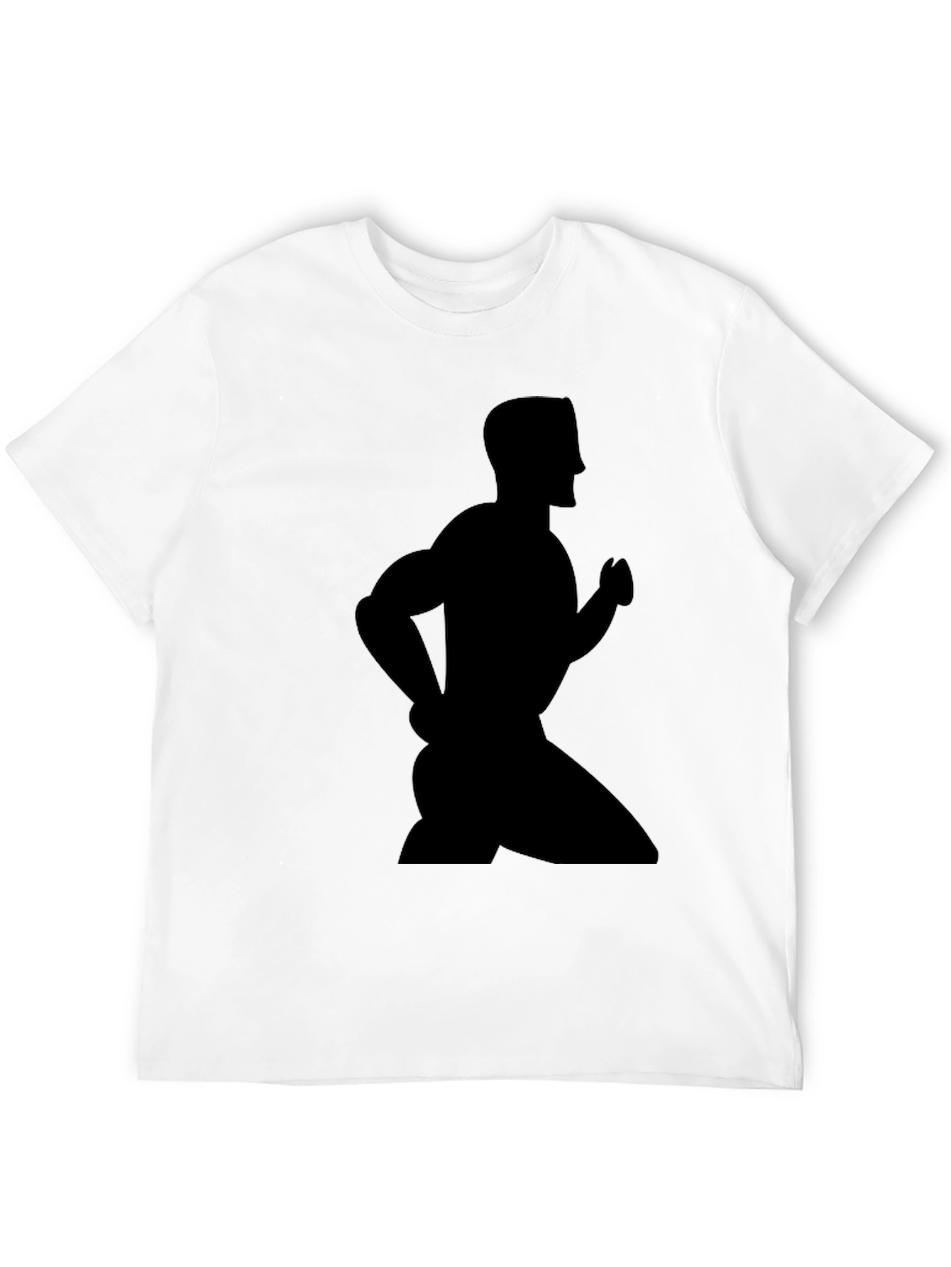 Mens Black T-Shirt - Running Silhouette Graphic Tee